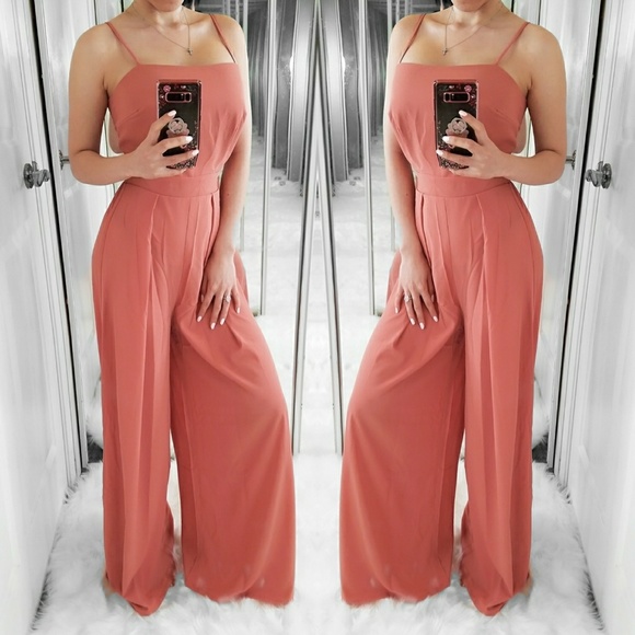 Wide Leg Jumpsuit Back Ties - Picture 3 of 6